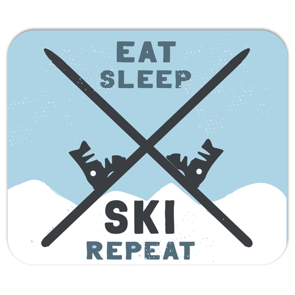 Eat, Sleep, Ski, Repeat Computer Mousepad