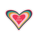 Be Kind Retro Heart Kiss-Cut Stickers