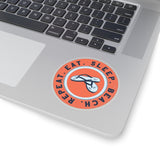Eat, Sleep, Beach, Repeat In Flip-Flops Sticker for Laptops, Water bottle, Phones and More