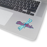 Skier Girl Ski and Snowflake Themed Kiss-Cut Stickers