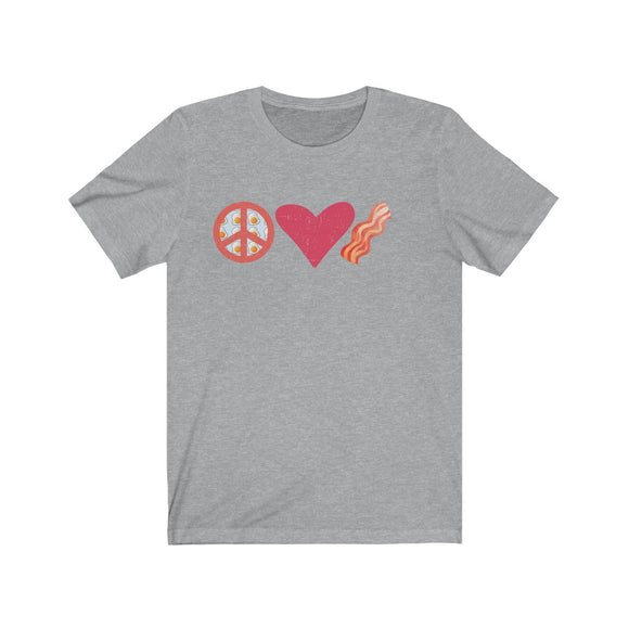 Peace, Love and Bacon Unisex Jersey Short Sleeve Tee