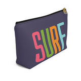 SURF In Distressed Bold Typeface Accessory Pouch w T-bottom