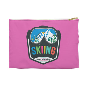 Skiing Own the Day Ski Goggles Mountain Accessory Pouch