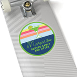 Margaritas Served Early And Often Margarita Glass With Stripes Kiss-Cut Stickers