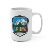 Skiing Own The Day Ski Goggle Mountain Mug 15oz