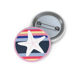 Trendy Stripes Starfish Pin Buttons