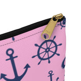 Pink and Navy Nautical Accessory Pouch
