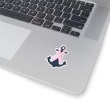 Hope Breast Cancer Anchor Ribbon Laptop Sticker Laptop Decal for Cancer Fighters, Survivors, Cancer Battle Encouragement, Nautical Cancer Ribbon