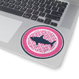 Shark On Retro Pattern Kiss-Cut Stickers