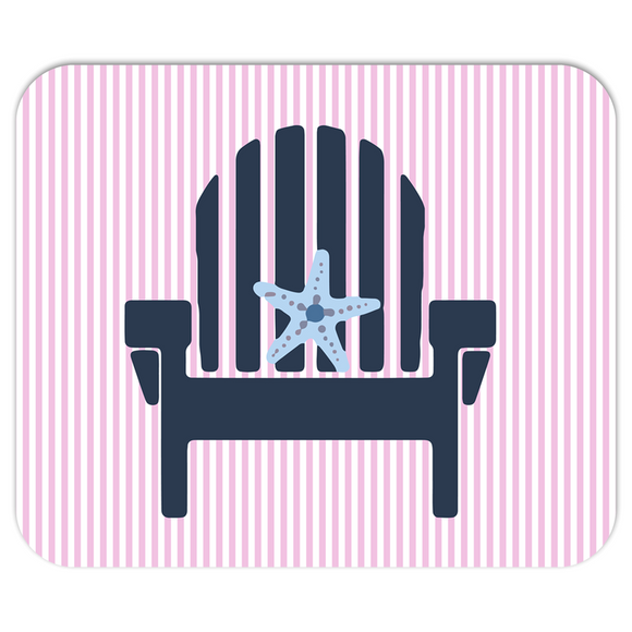 Adirondack Chair With Pink Stripes Mousepad