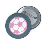 Pink Soccer Ball Pin Buttons