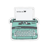 Write On Typewriter For Writers Themed Die-Cut Sticker