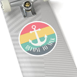 Refuse to Sink Retro Striped Anchor Nautical Kiss-Cut Stickers
