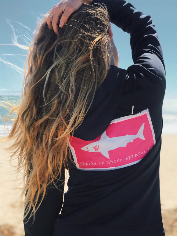 Pink Shark Beach Hoodie