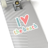 I Heart the Beach Laptop Sticker, Water Bottle Decal, Love the Beach, Sticker for Beach Lover