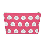 Sand Dollar on Pink Stripes Accessory Pouch w T-bottom