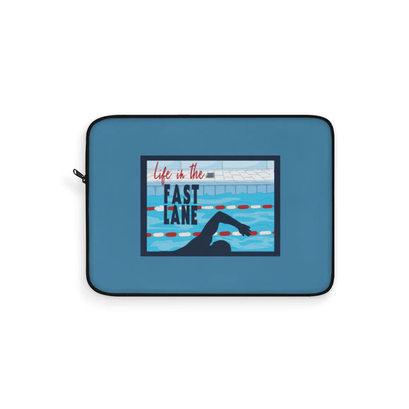Life in the Fast Lane Swimmer or Swim Team Themed Laptop Sleeve