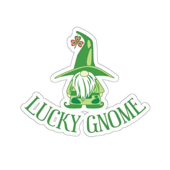 Lucky Gnome Shamrock Rainbow St. Patrick's DayKiss-Cut Stickers