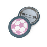 Pink Soccer Ball Pin Buttons