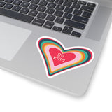 Be Kind Retro Heart Kiss-Cut Stickers