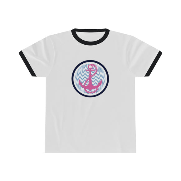 Pink Anchor Classic Unisex Ringer Tee