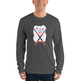 Live, Laugh, Ski Retro Crossed Skis and Poles for Skiers Unisex Long Sleeve t-shirt