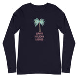 Warm Holiday Wishes Festive Palm Tree Unisex Long Sleeve Tee