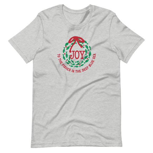 Joy to the Fishes Holiday Wreath Short-Sleeve Unisex T-Shirt