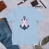 Hope Is An Anchor Breast Cancer Awareness Pink Ribbon Nautical Short-Sleeve Unisex T-Shirt