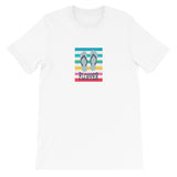 Flopper Flip-Flops On Retro Rainbow Short-Sleeve Unisex T-Shirt