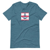 Anchor On Red Stripes Short-Sleeve Unisex T-Shirt