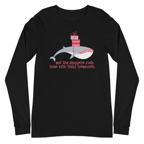 Holiday Shoppers Rush Home With Their Treasures Unisex Long Sleeve Tee