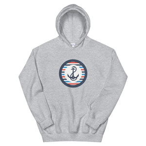 U.S.A. Circle Anchor With Stripes Unisex Hoodie