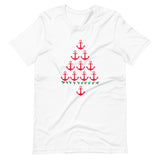 Anchor Christmas Tree Short-Sleeve Unisex T-Shirt for Ocean and Nautical Lovers