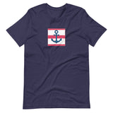 Anchor On Red Stripes Short-Sleeve Unisex T-Shirt