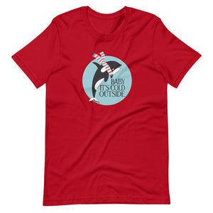 Baby It's Cold Outside Holiday Whale Short-Sleeve Unisex T-Shirt