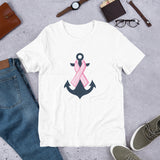 Hope Is An Anchor Breast Cancer Awareness Pink Ribbon Nautical Short-Sleeve Unisex T-Shirt