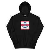 Anchor On Red Stripes Nautical Unisex Hoodie