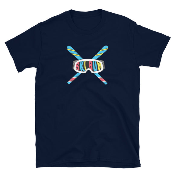 Ski Bum Crossed Skis and Goggles Skier Themed Unisex Short-Sleeve Unisex T-Shirt