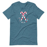 Little Miss Merry Crossed Candy Canes Holiday Short-Sleeve Unisex T-Shirt
