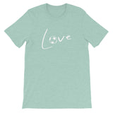 Love Soccer In Handwritten Font Short-Sleeve Unisex T-Shirt