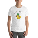Lucky Duck Rubber Duck Shamrock Hat Short-Sleeve Unisex T-Shirt