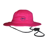 Kids Hot Pink Classic Bucket Hat with Navy Under Brim and Circle Shark Logo