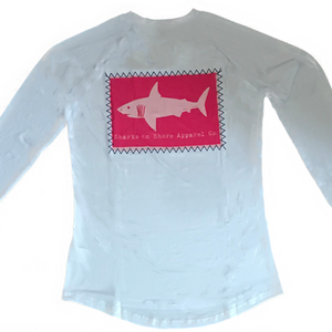 Women's "Pink Shark" Long Sleeved Sun Protective Tshirt