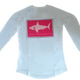 Girl's "Pink Shark" Long Sleeved Sun Protective Tshirt