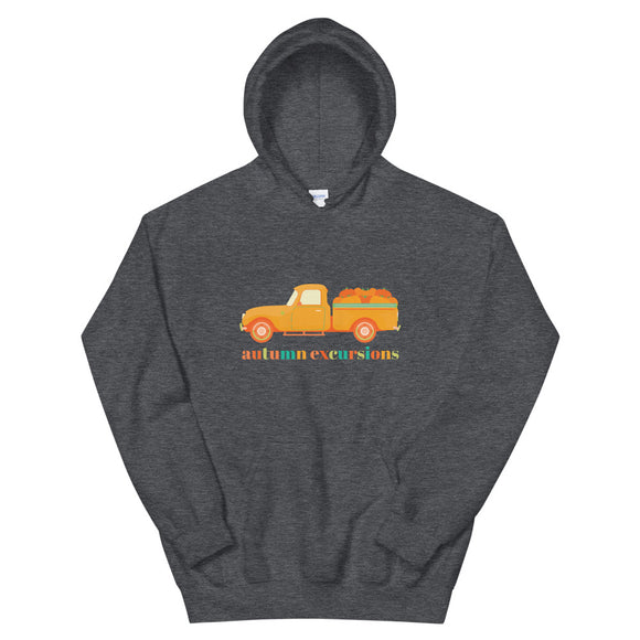 Autumn Excursions Vintage Pickup Truck Loaded With Pumpkins Unisex Hoodie