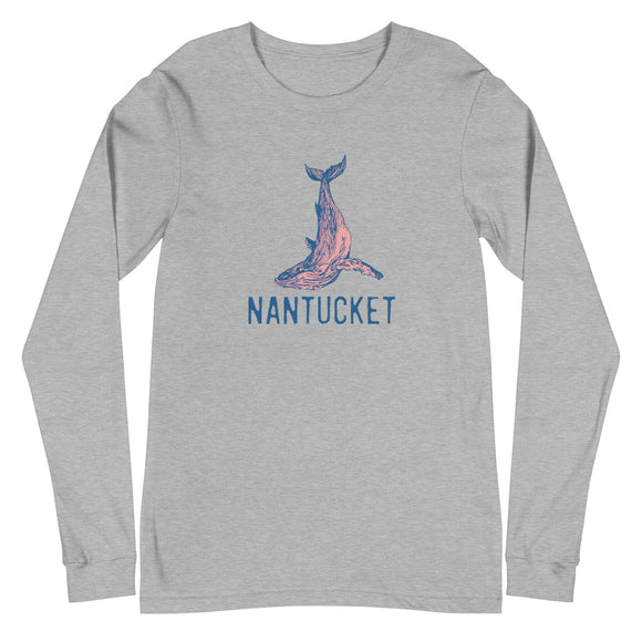 Nantucket Pink Whale Unisex Long Sleeve Tee