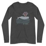Just Breathe Floral Whale Unisex Long Sleeve Tee