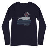 Just Breathe Floral Whale Unisex Long Sleeve Tee