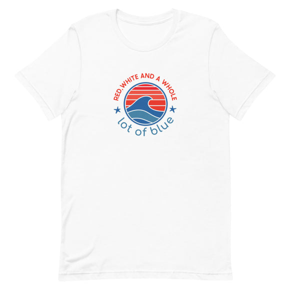 Red, White and a Whole Lot of Blue Wave Short-Sleeve Unisex T-Shirt